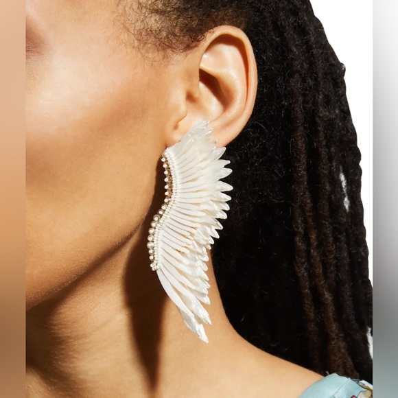 Mignonne Gavigan Madeline Earrings pink/white raffia - Picture 3 of 3